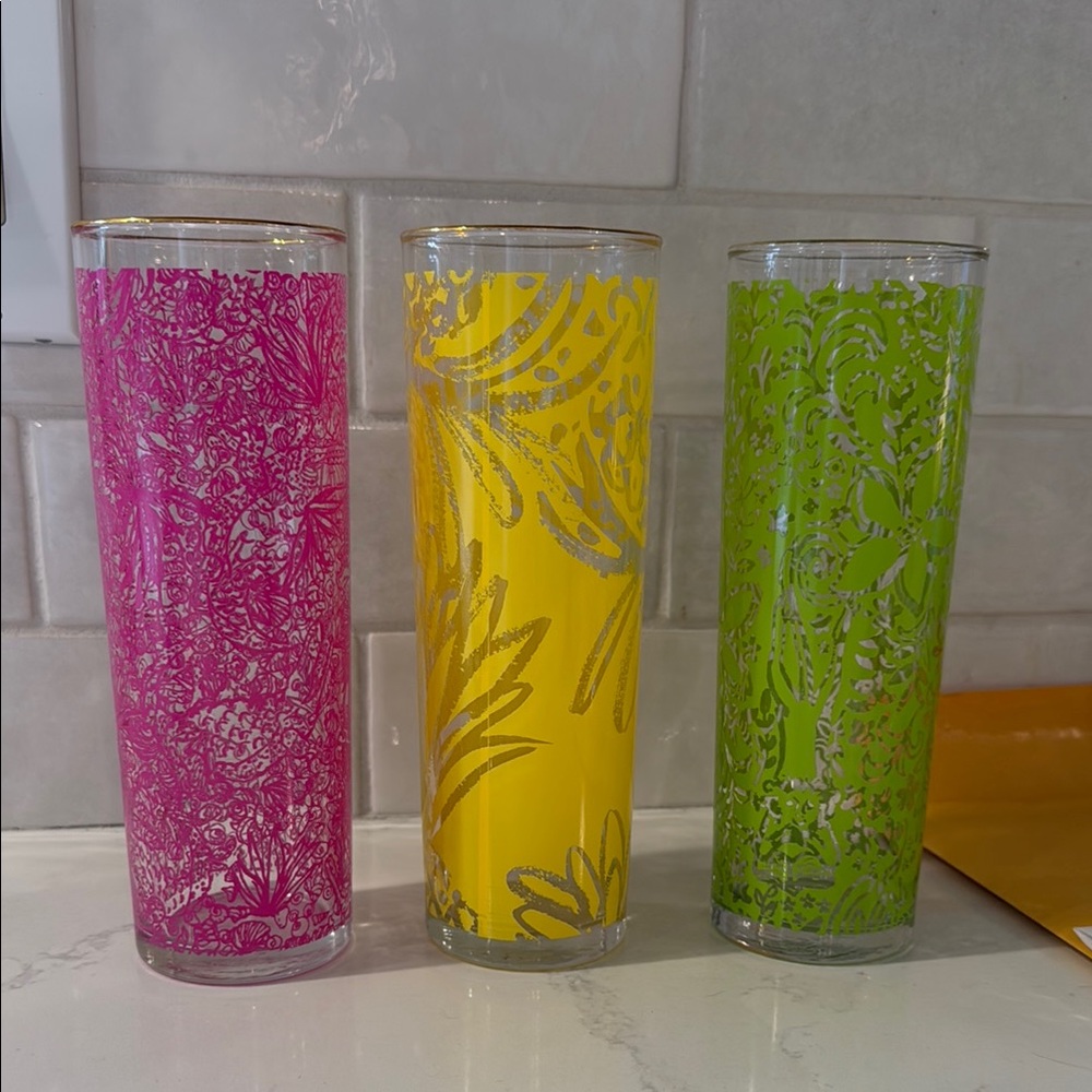 Colorful Floral Glass Tumbler Set from Lilly Pulitzer for target collaboration